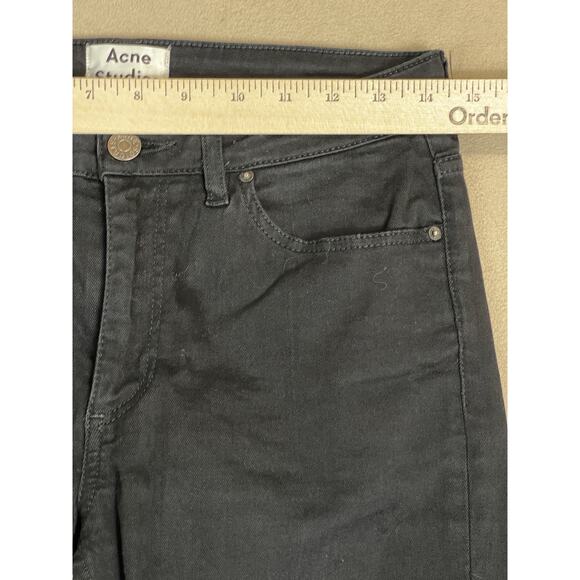 Acne‎ Studios Jeans Womens 29/30 Black Skinny 5 Pockets Mid Rise Stretch Denim - Picture 6 of 12